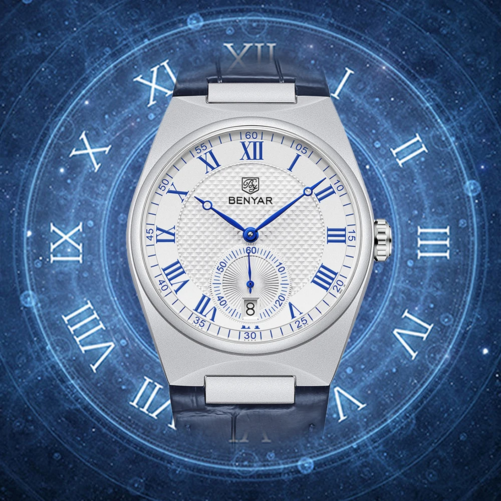 Luxury Watch Store - BENYAR Business Men Roman numerals Quartz