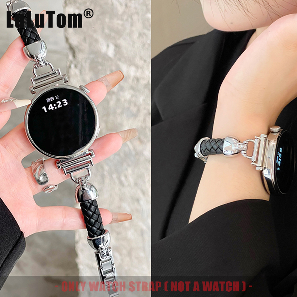 Luxury Watch Galaxy - Metal Leather Woven Strap For Samsung