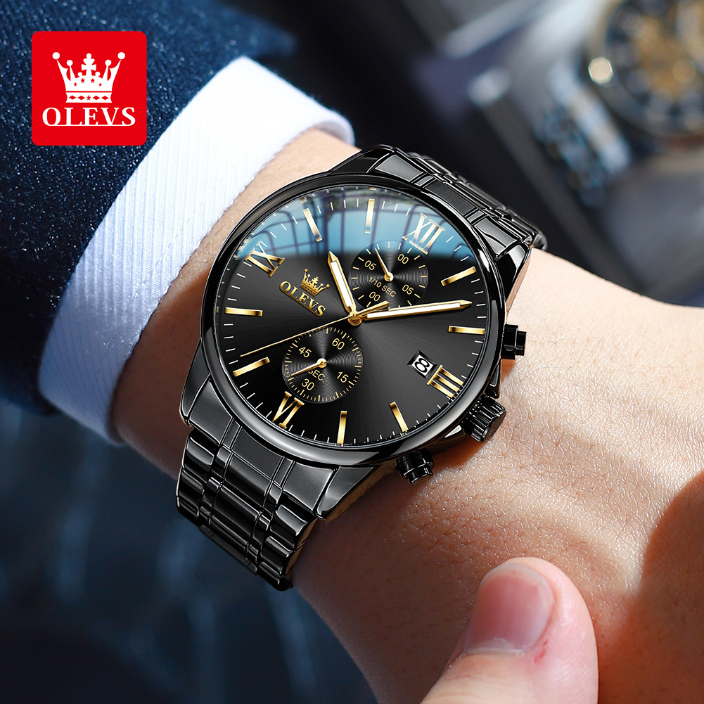 OLEVS 2886 Classic Black Quart - Luxury Watch Name avis et prix