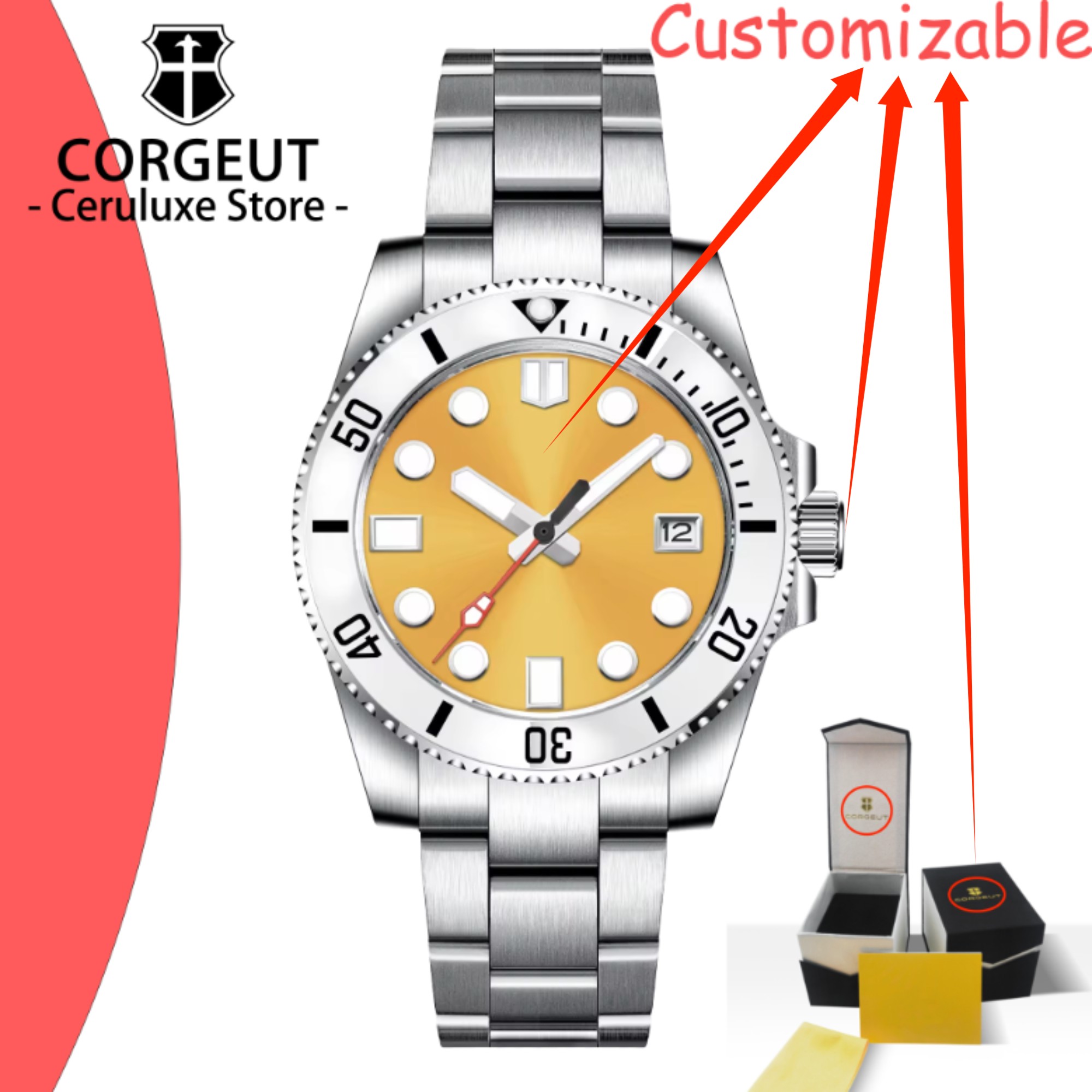 CUSTOM Logo 40mm Men's Automat - Luxury Watch Logos avis et prix