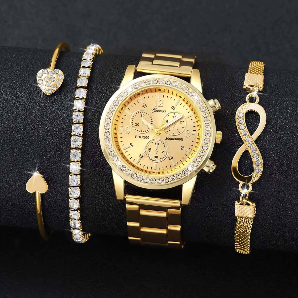 4PCS/Set Luxury Rhinestone Wom - Luxury Watch For Sale avis et prix