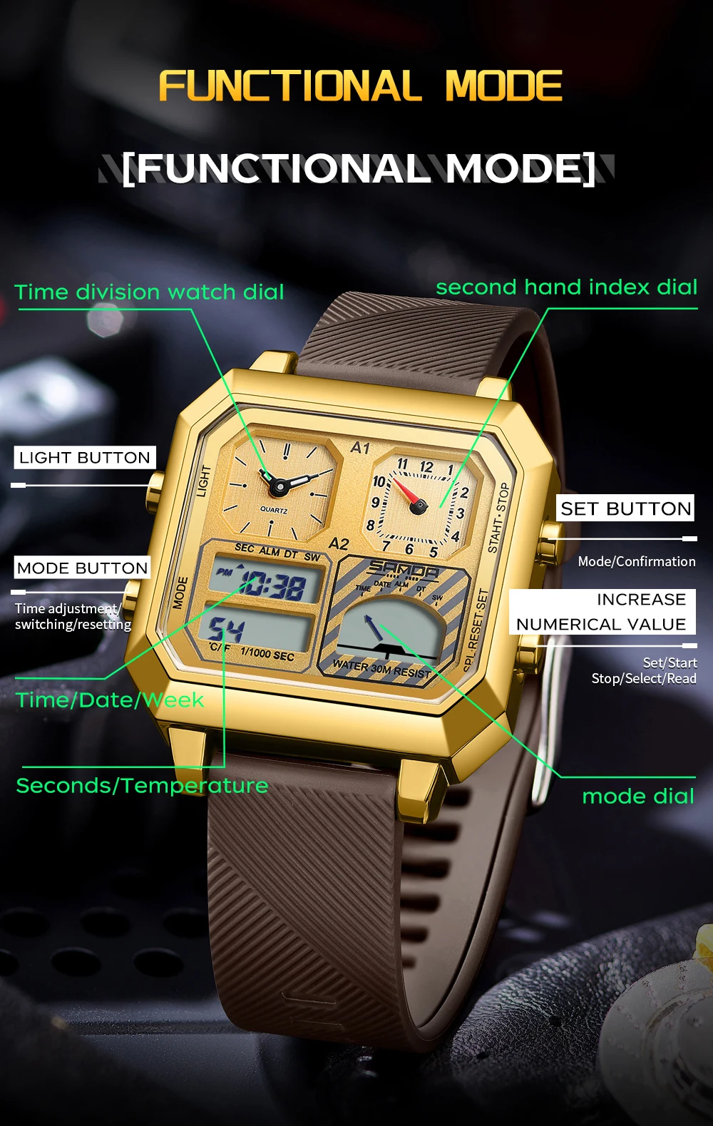 SANDA Top Brand 6210 Fashion M - Luxury Watch Store avis et prix